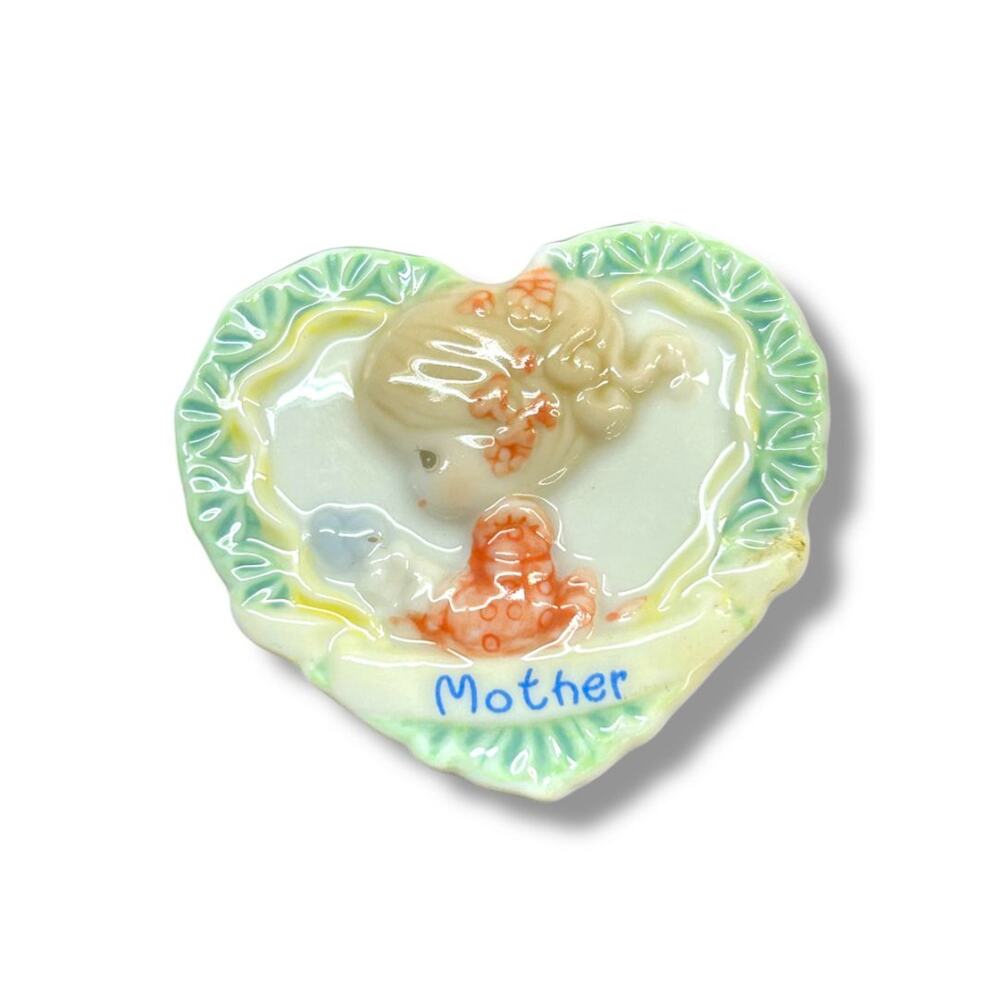 1999 Enesco Ceramic Heart Magnet "Mother" 2"